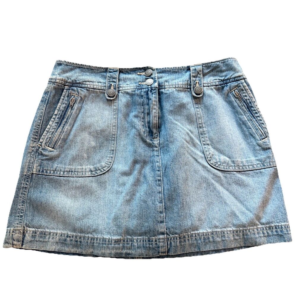 Vintage New York & Company Denim Mini Skirt Skort Women’s Size 8 Y2K Preppy
